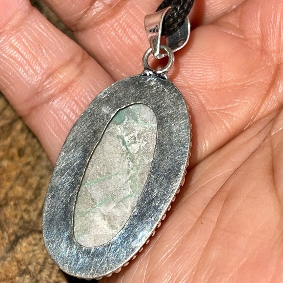 Teal Green Variscite- Utahlite Pendant 1 7/8” - Picture 14 of 16